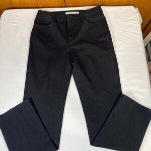 Jones New York Lexington Straight Jeans Women's 12 Black Cotton Blend